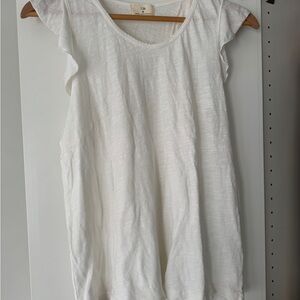 t.la Anthropologie White Women's Scoop Neck Sleeveless Top